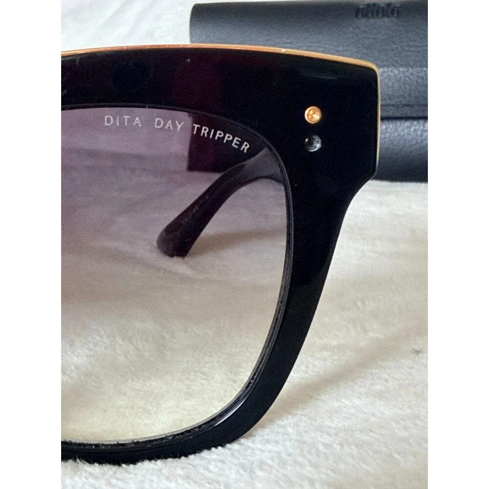 DITA Day Tripper 22031-A-BLK-GLD 55mm Sunglasses Black Gold AS IS For Repair De